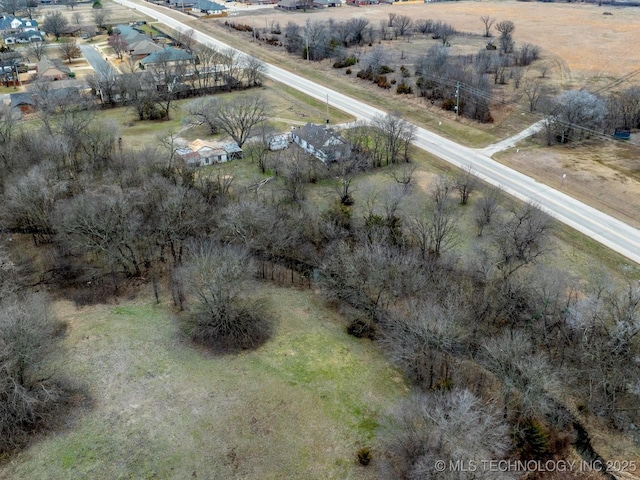 bird's eye view with a rural view