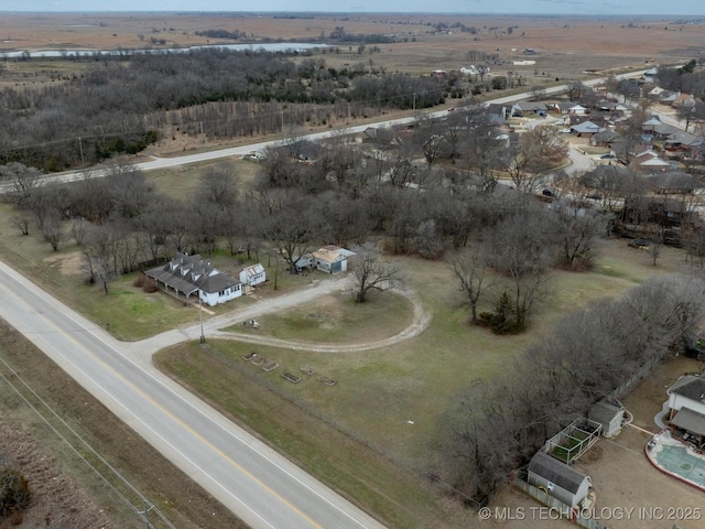 aerial view with a rural view