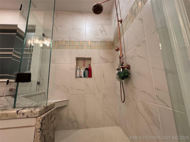 bathroom featuring a walk in shower