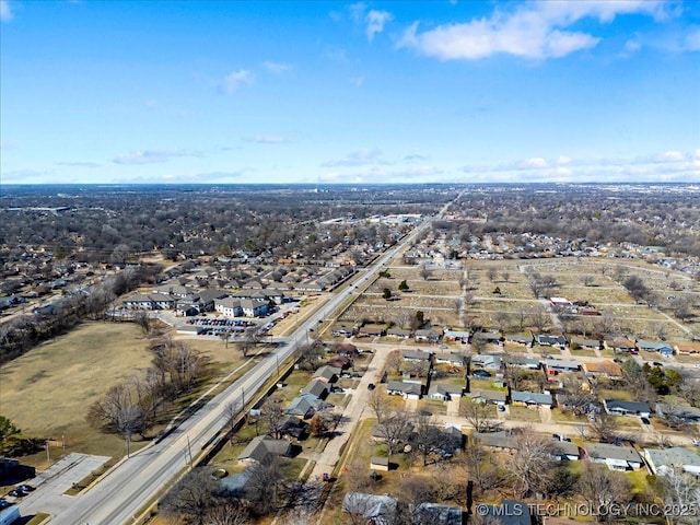 aerial view featuring a residential view