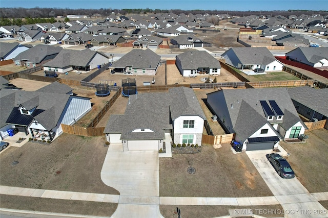 bird's eye view with a residential view