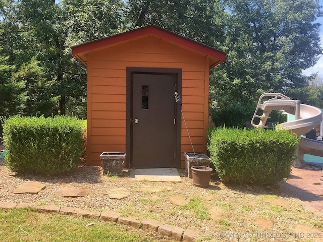 view of shed