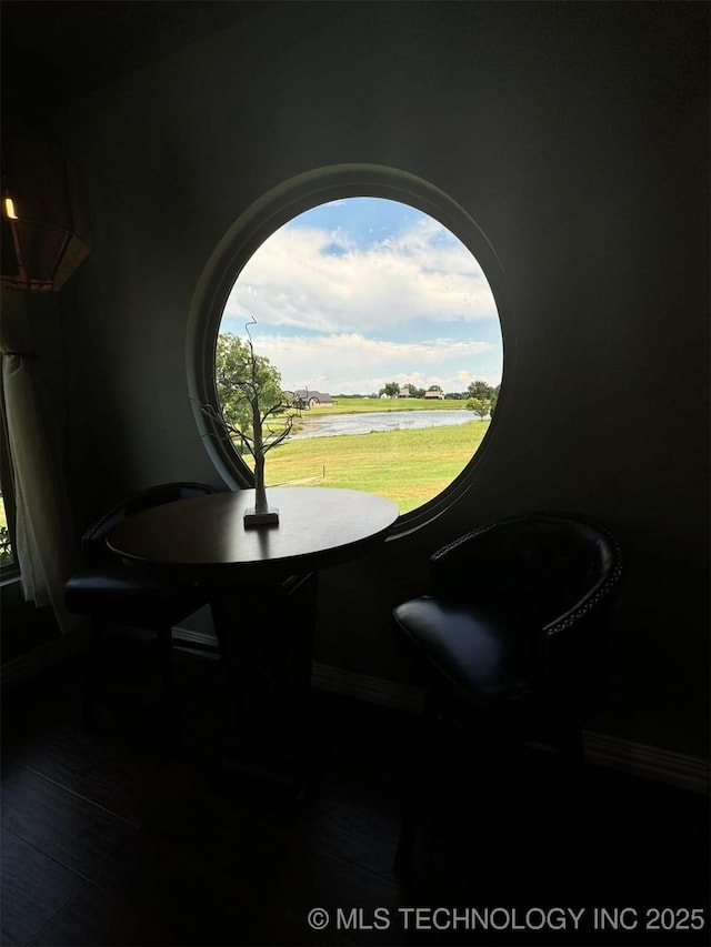 17 Tabernacle Dr, Calera, OK 74730 - dining room with a water view and baseboards