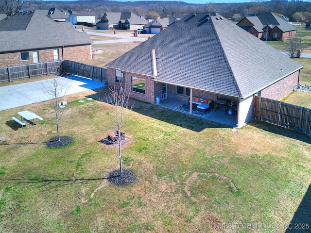 aerial view featuring a residential view