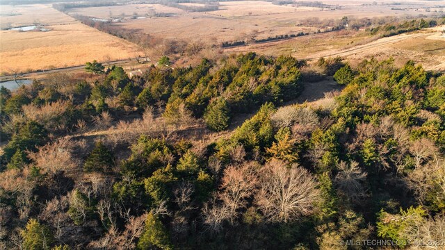 birds eye view of property featuring a rural view