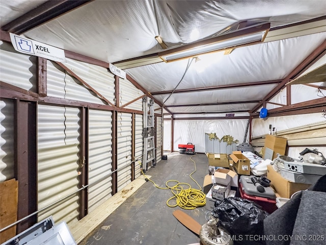 garage featuring metal wall