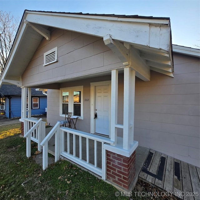 exterior space with a porch