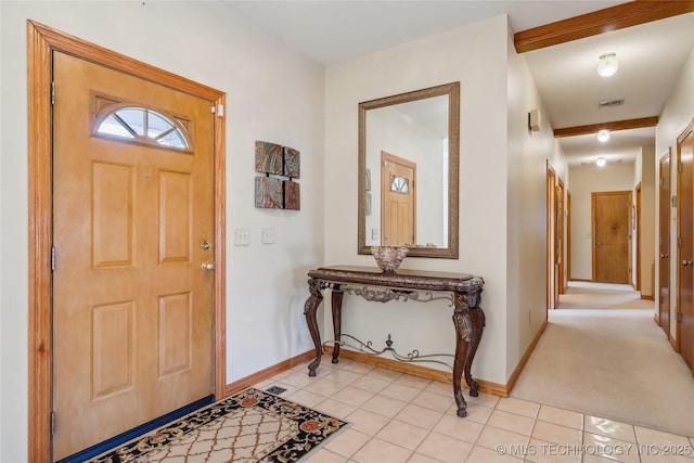 63320 E 293rd Rd, Grove, OK 74344 - foyer entrance with baseboards, visible vents, and light tile patterned flooring