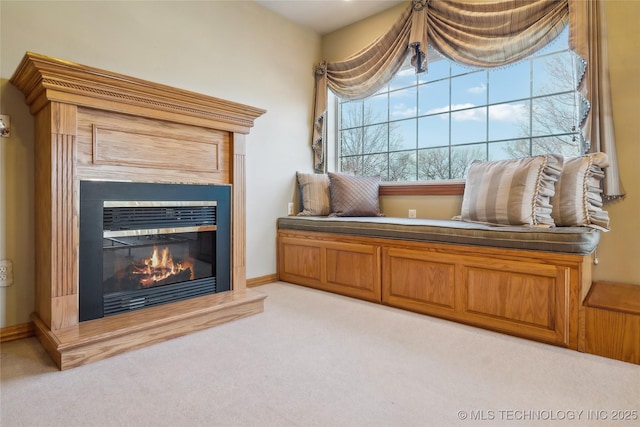 63320 E 293rd Rd, Grove, OK 74344 - living area featuring light colored carpet and a glass covered fireplace