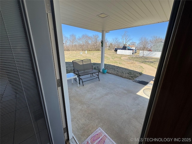 view of patio / terrace with fence