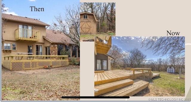 exterior space with an outbuilding, a yard, and a shed