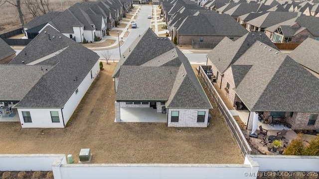 aerial view with a residential view