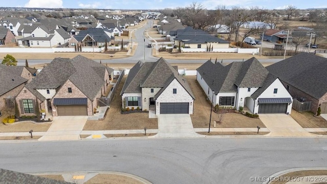 drone / aerial view with a residential view