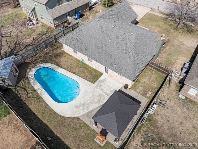 view of pool featuring a fenced in pool and a fenced backyard