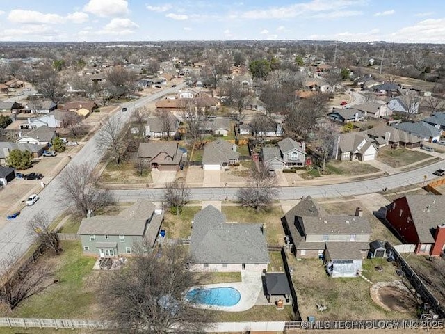 aerial view featuring a residential view