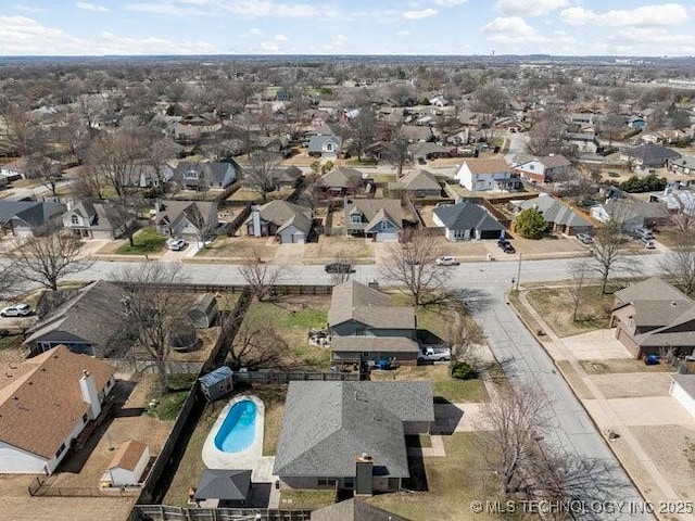 aerial view featuring a residential view