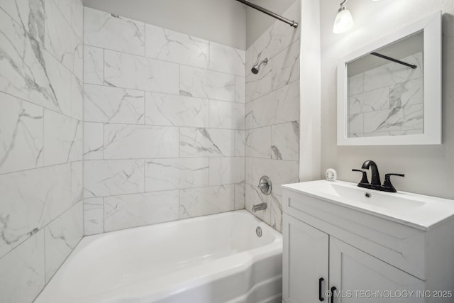 bathroom featuring shower / bathing tub combination and vanity