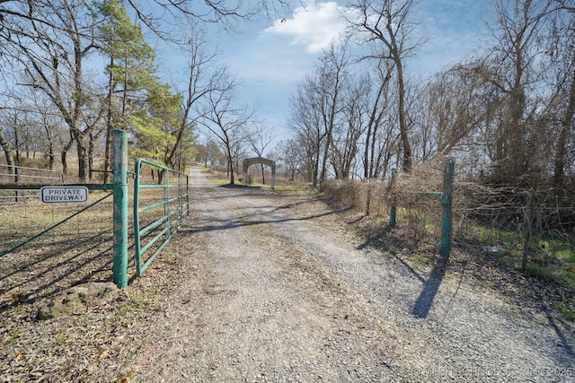 3126 E 490th Rd, Pryor, OK 74361 - view of street featuring a gate and a gated entry