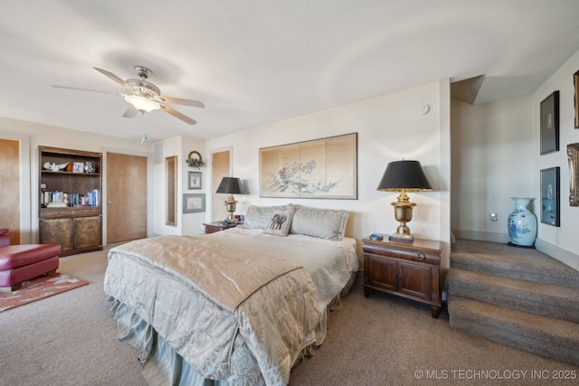 3126 E 490th Rd, Pryor, OK 74361 - bedroom featuring carpet floors and ceiling fan