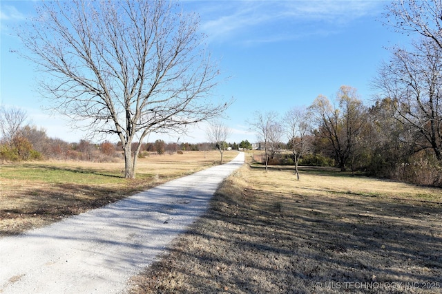 view of road with a rural view