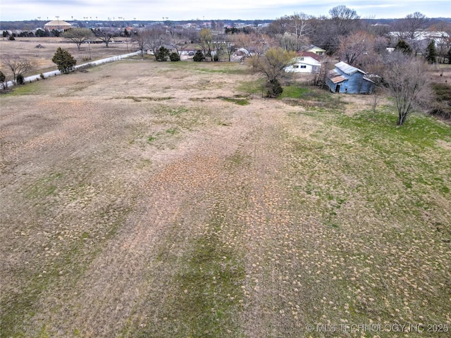 bird's eye view with a rural view