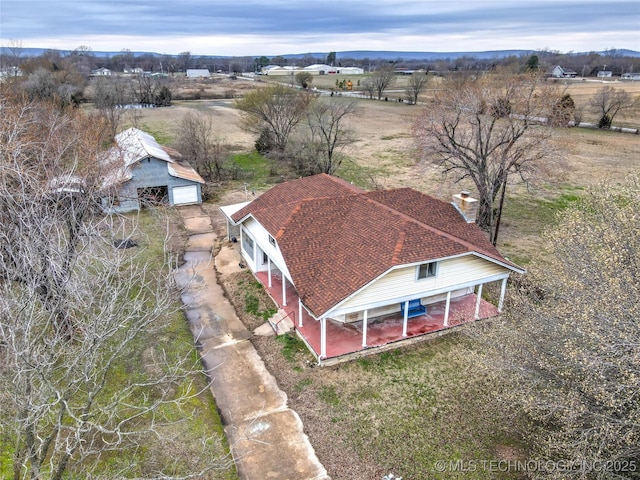 drone / aerial view with a rural view