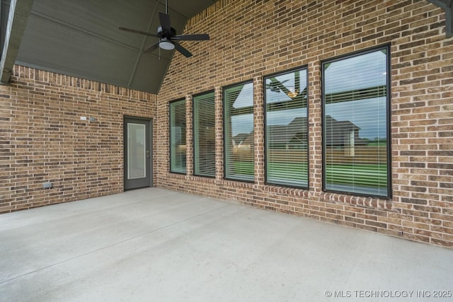 view of patio / terrace with ceiling fan