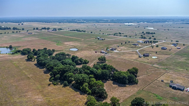 aerial view with a rural view