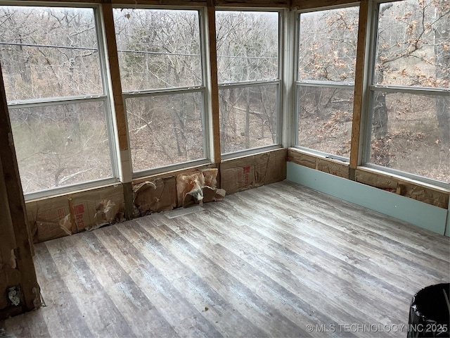 view of unfurnished sunroom