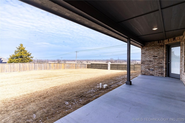 view of patio with fence