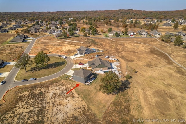 bird's eye view with a residential view