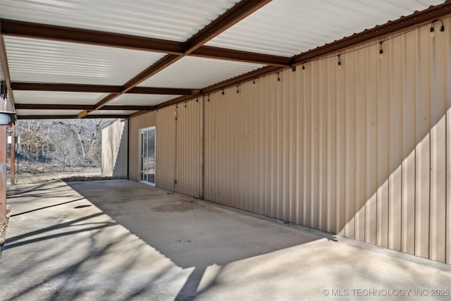 interior space with a garage