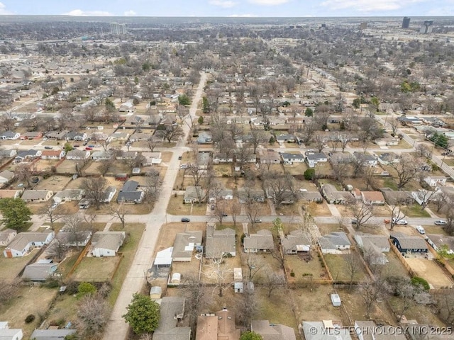 aerial view with a residential view