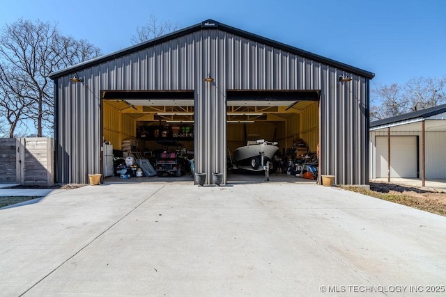 exterior space with an outbuilding