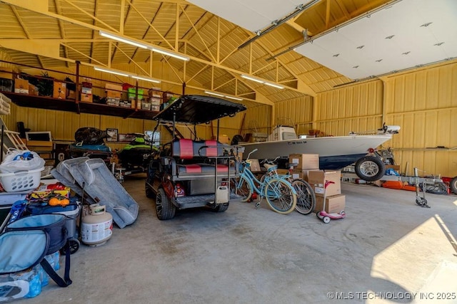 garage featuring metal wall