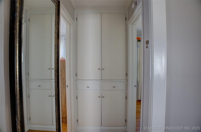 hall with light wood finished floors