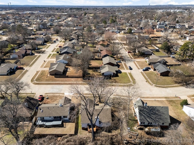 bird's eye view with a residential view