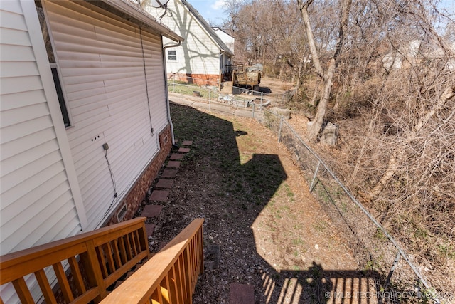 view of yard featuring fence