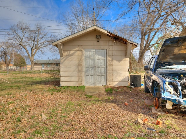 view of shed