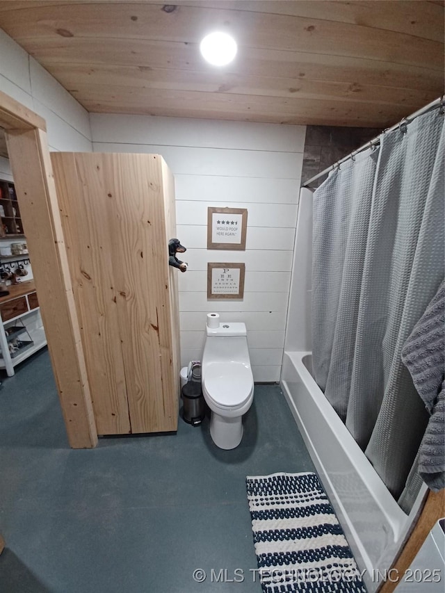 116965 S 4164, Eufaula, OK 74432 - bathroom with toilet, wood walls, and wood ceiling