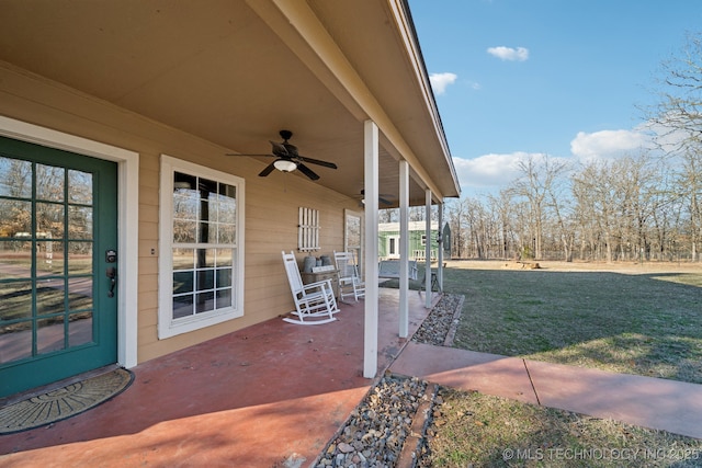 448 Springview Dr, Skiatook, OK 74070 - view of patio / terrace featuring a ceiling fan