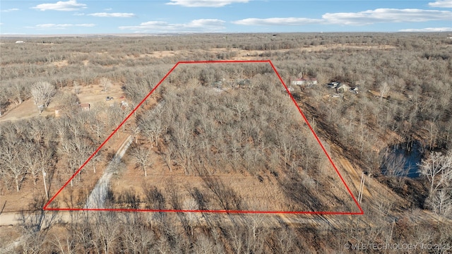 birds eye view of property with a rural view