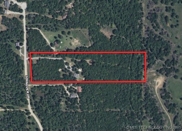 448 Springview Dr, Skiatook, OK 74070 - aerial map of property and surrounding area with property boundaries highlighted