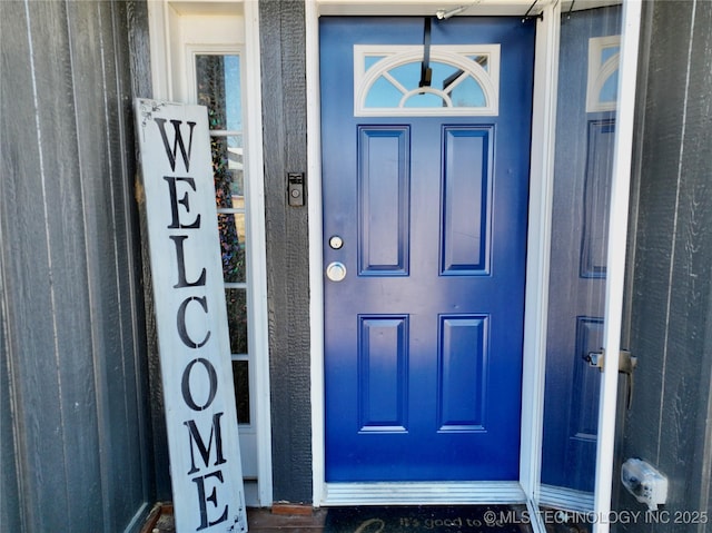 view of doorway to property