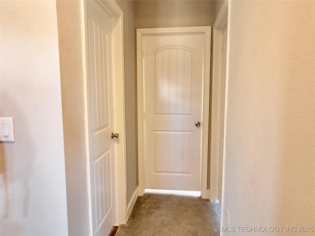 corridor with carpet flooring