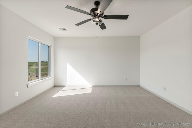 2719 E 135th Dr S, Bixby, OK 74008 - carpeted empty room with baseboards, a ceiling fan, and visible vents