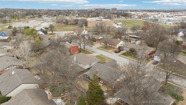 aerial view with a residential view