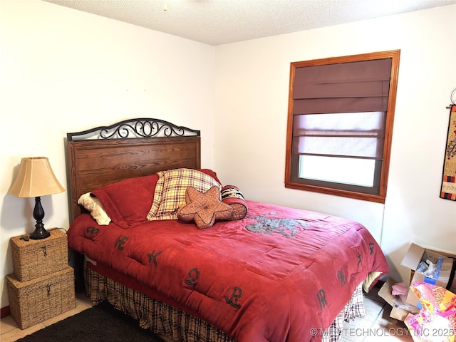 bedroom with a textured ceiling