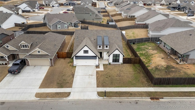 aerial view with a residential view