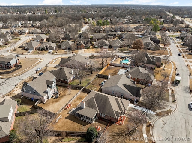 bird's eye view featuring a residential view